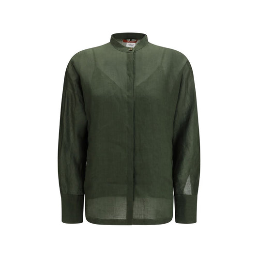 Max Mara Bicolor Ramie Dress Shirt - Baldi Model