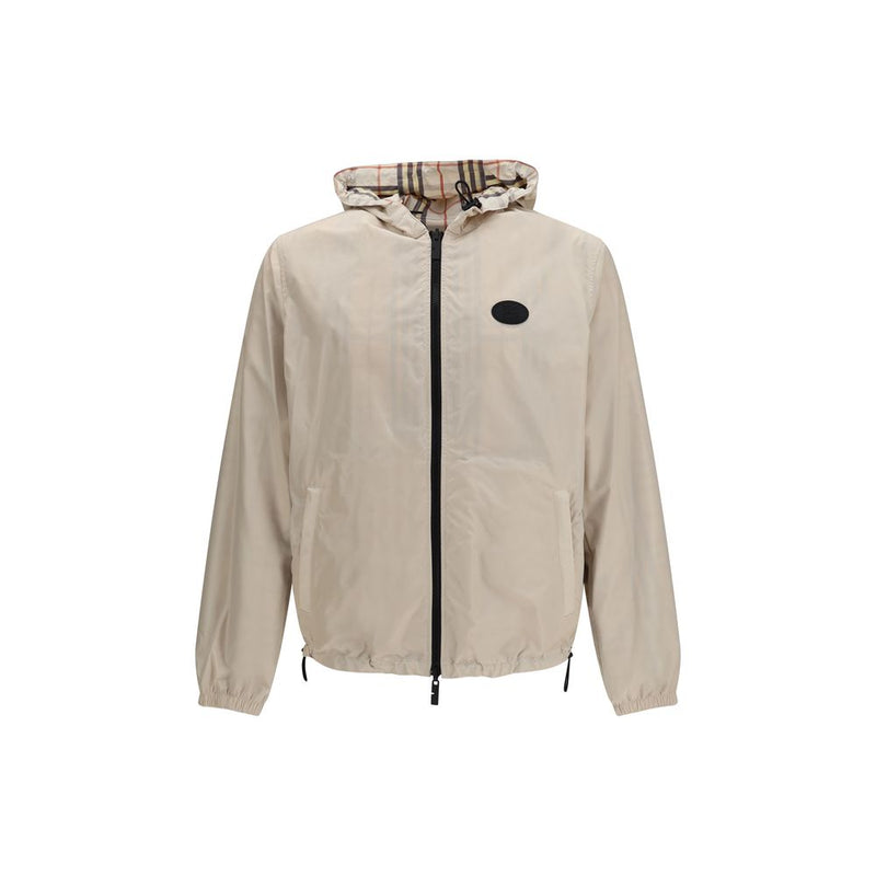 Burberry Beige Reversible Check Hooded Jacket