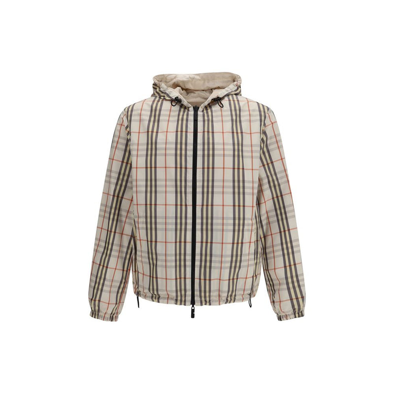 Burberry Beige Reversible Check Hooded Jacket