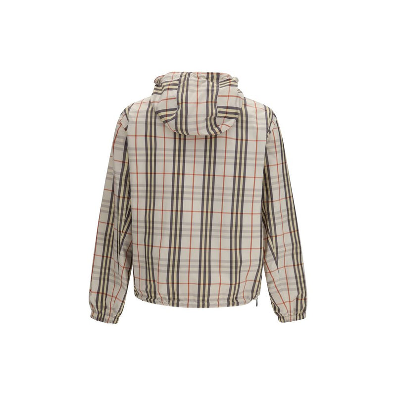 Burberry Beige Reversible Check Hooded Jacket