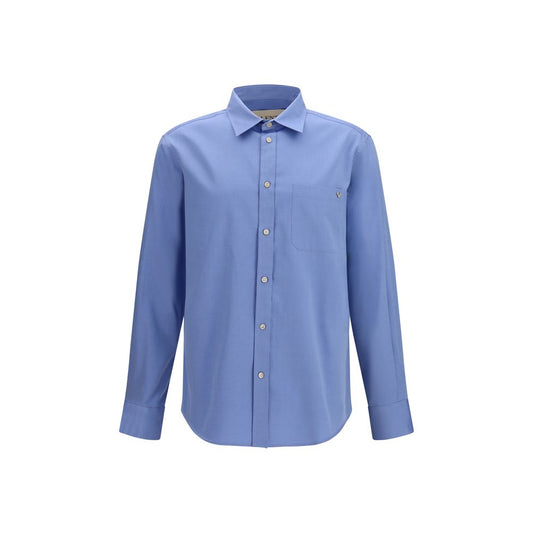 Chemise en Coton Bleu Valentino avec Détail VGold