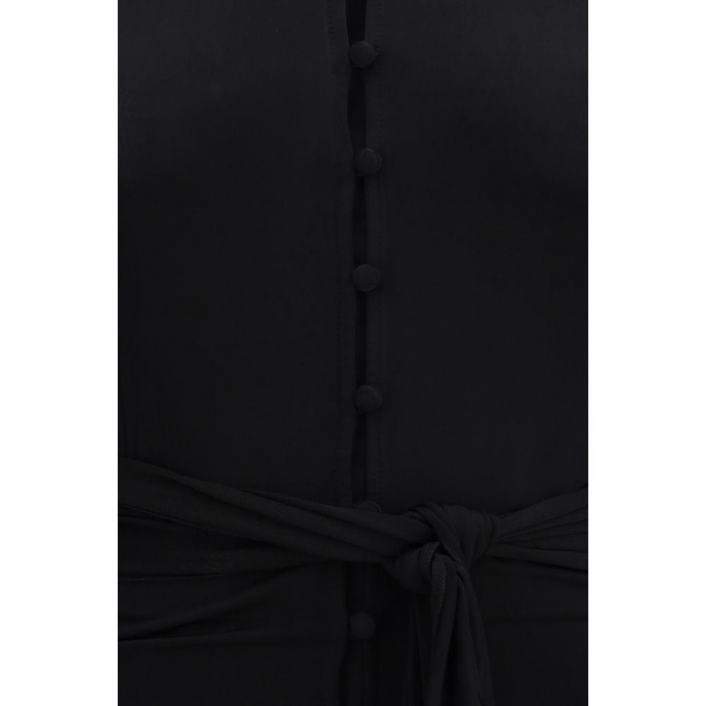 Ganni Black Marl Mesh Shirt - Recycled Polyester