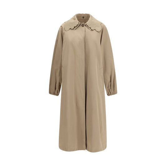 Fabiana Filippi Beige Ottoman Trench Coat for Women