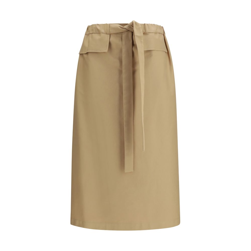 Fabiana Filippi Beige Cotton Midi Skirt - Elegant Everyday Wear