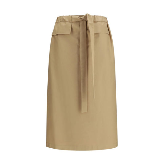 Fabiana Filippi Beige Cotton Midi Skirt - Elegant Everyday Wear
