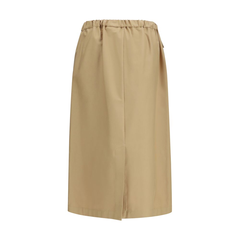 Fabiana Filippi Beige Cotton Midi Skirt - Elegant Everyday Wear