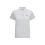 Polo Shirt Femme en Coton Blanc Maison Kitsuné