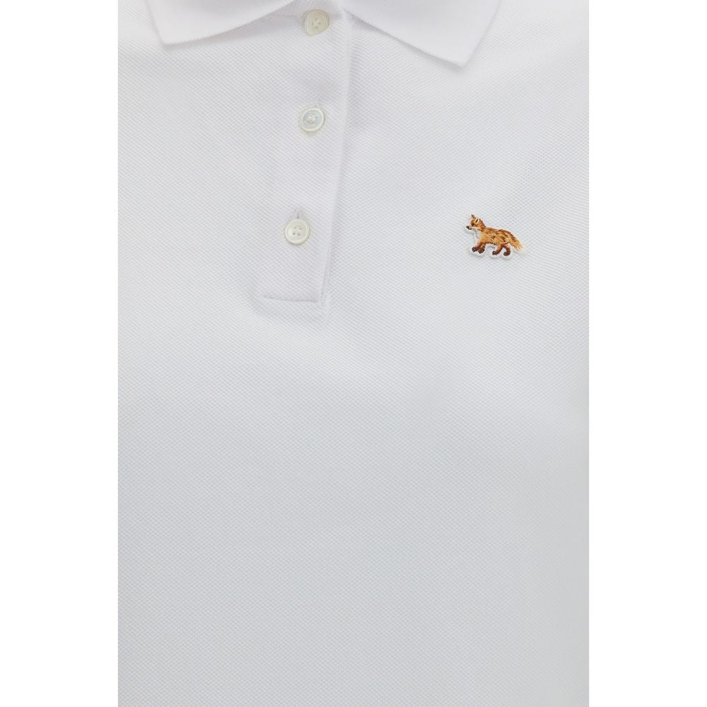 Polo Shirt Femme en Coton Blanc Maison Kitsuné