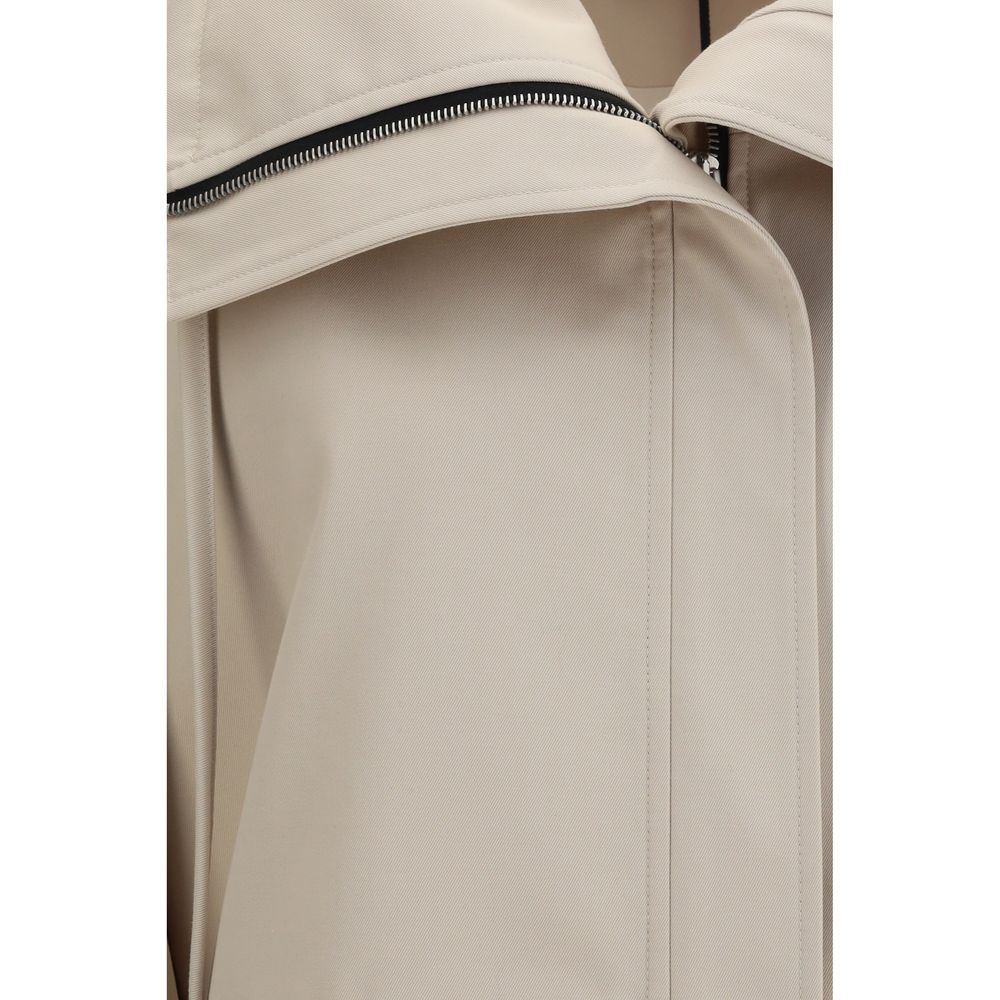 Lardini Beige High-Neck Polyester Coat for Women
