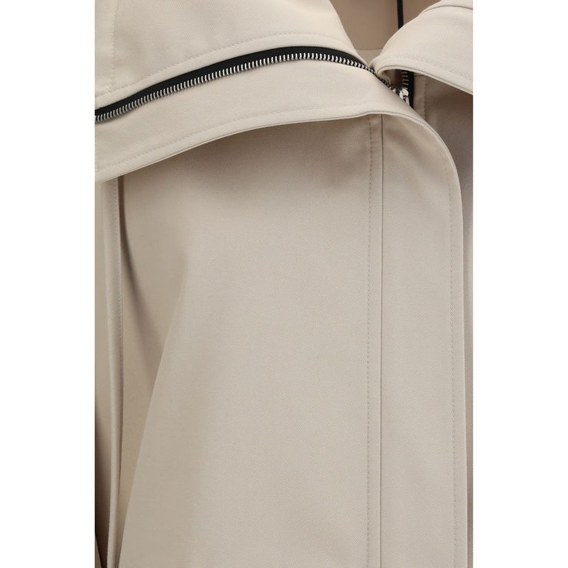 Lardini Beige High-Neck Polyester Coat for Women