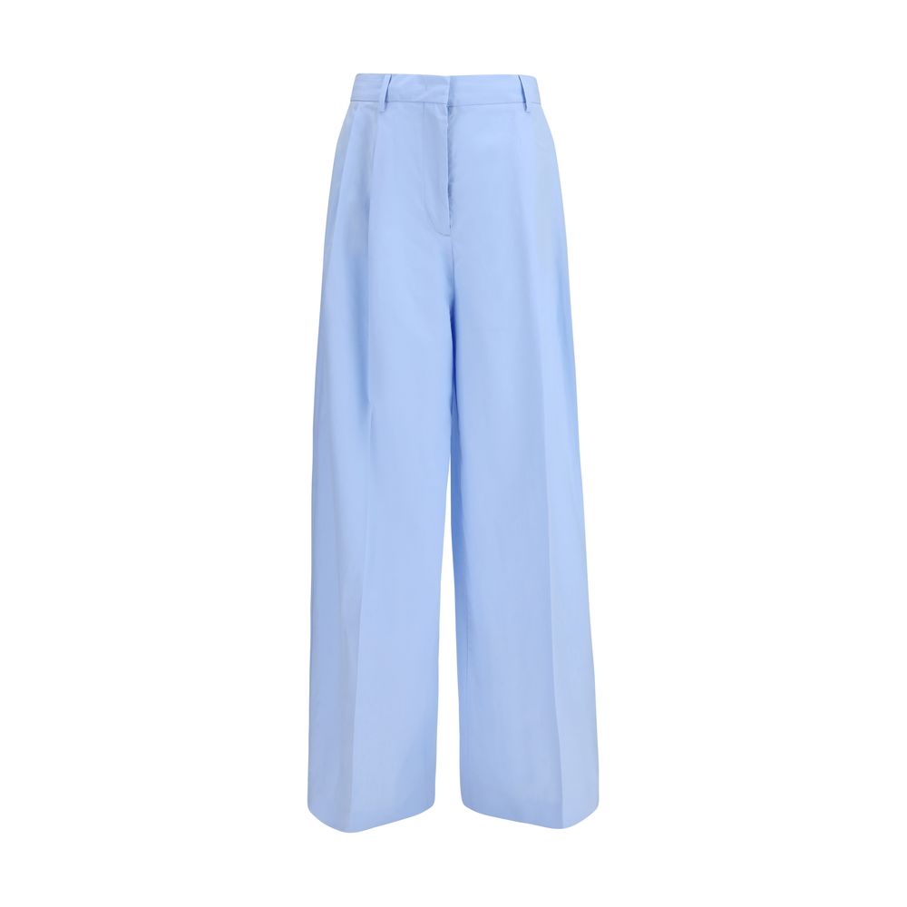 Fabiana Filippi Filo Diamante Blue Cotton Casual Pants