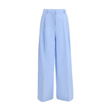 Fabiana Filippi Filo Diamante Blue Cotton Casual Pants