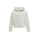 Palm Angels Neck Logo White Cotton Hoodie - SS26