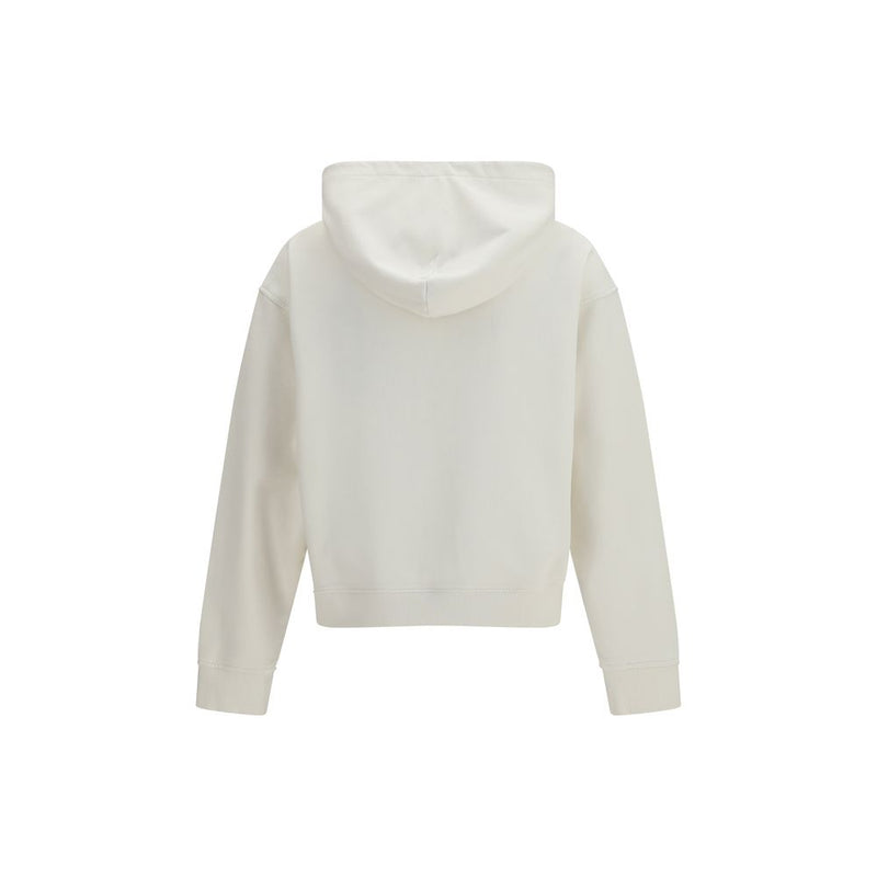 Palm Angels Neck Logo White Cotton Hoodie - SS26