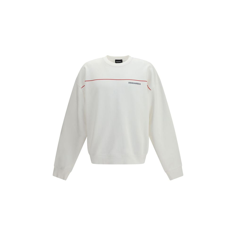 Dsquared² Sweatshirt en Coton Blanc avec Logo