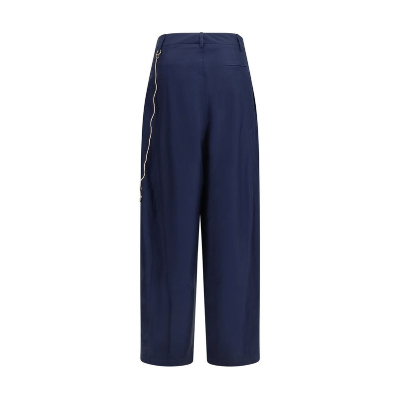 Darkpark Phebe Blue Cotton Casual Pants for Women