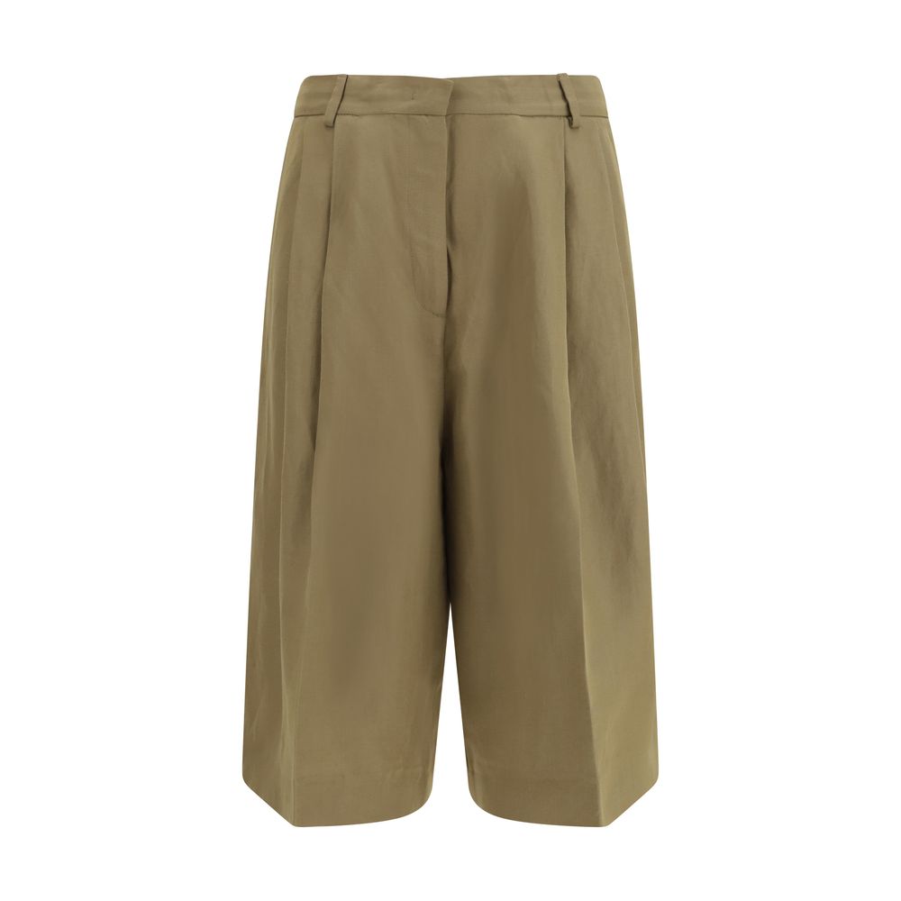 Fabiana Filippi Beige Viscose Cropped Pants for Women