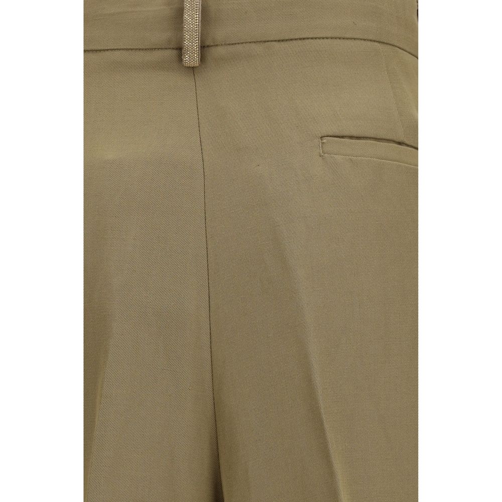 Fabiana Filippi Beige Viscose Cropped Pants for Women