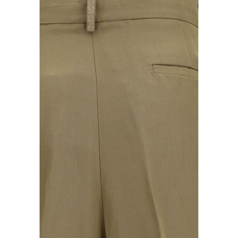Fabiana Filippi Beige Viscose Cropped Pants for Women