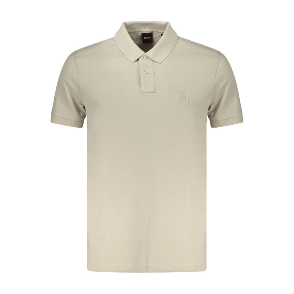 Polo homme en coton beige Hugo Boss