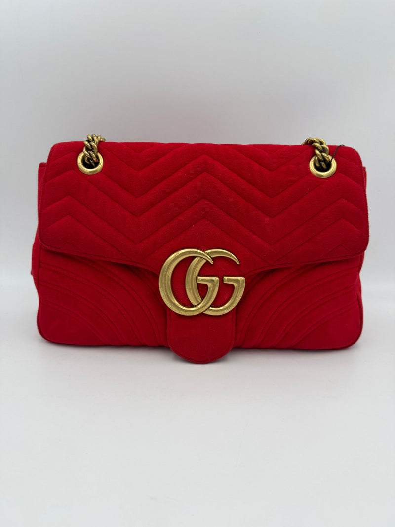 Gucci Marmont Red Velvet Handbag - Timeless Luxury