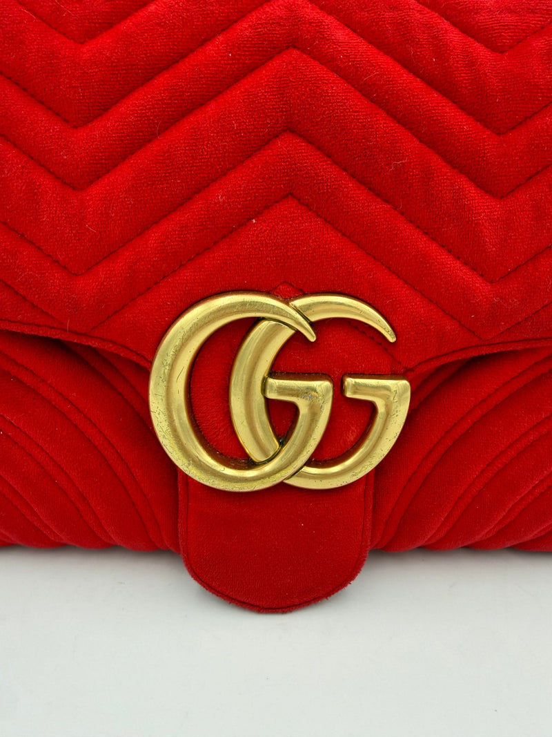 Gucci Marmont Red Velvet Handbag - Timeless Luxury