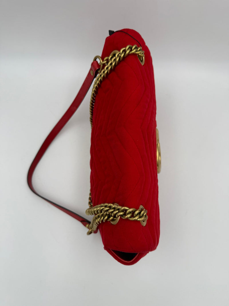 Gucci Marmont Red Velvet Handbag - Timeless Luxury