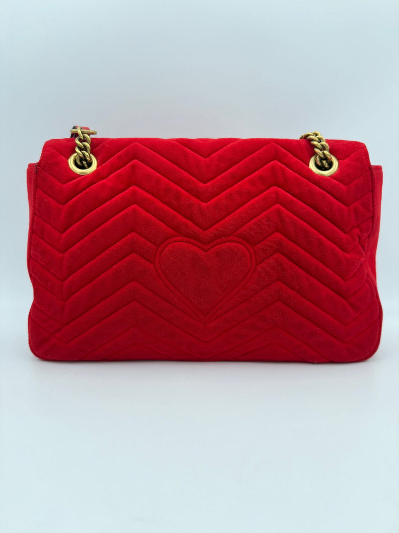 Gucci Marmont Red Velvet Handbag - Timeless Luxury