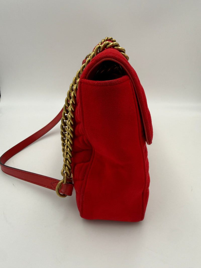 Gucci Marmont Red Velvet Handbag - Timeless Luxury