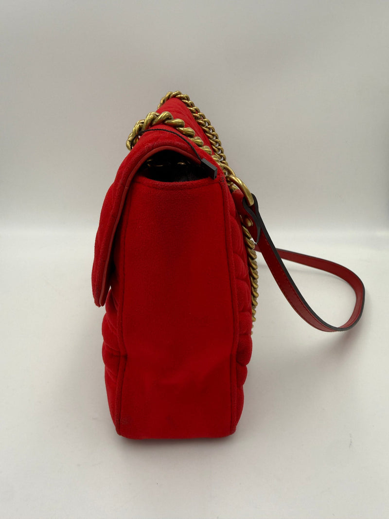 Gucci Marmont Red Velvet Handbag - Timeless Luxury