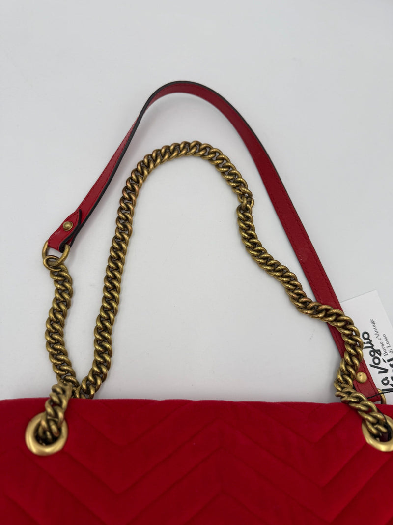 Gucci Marmont Red Velvet Handbag - Timeless Luxury