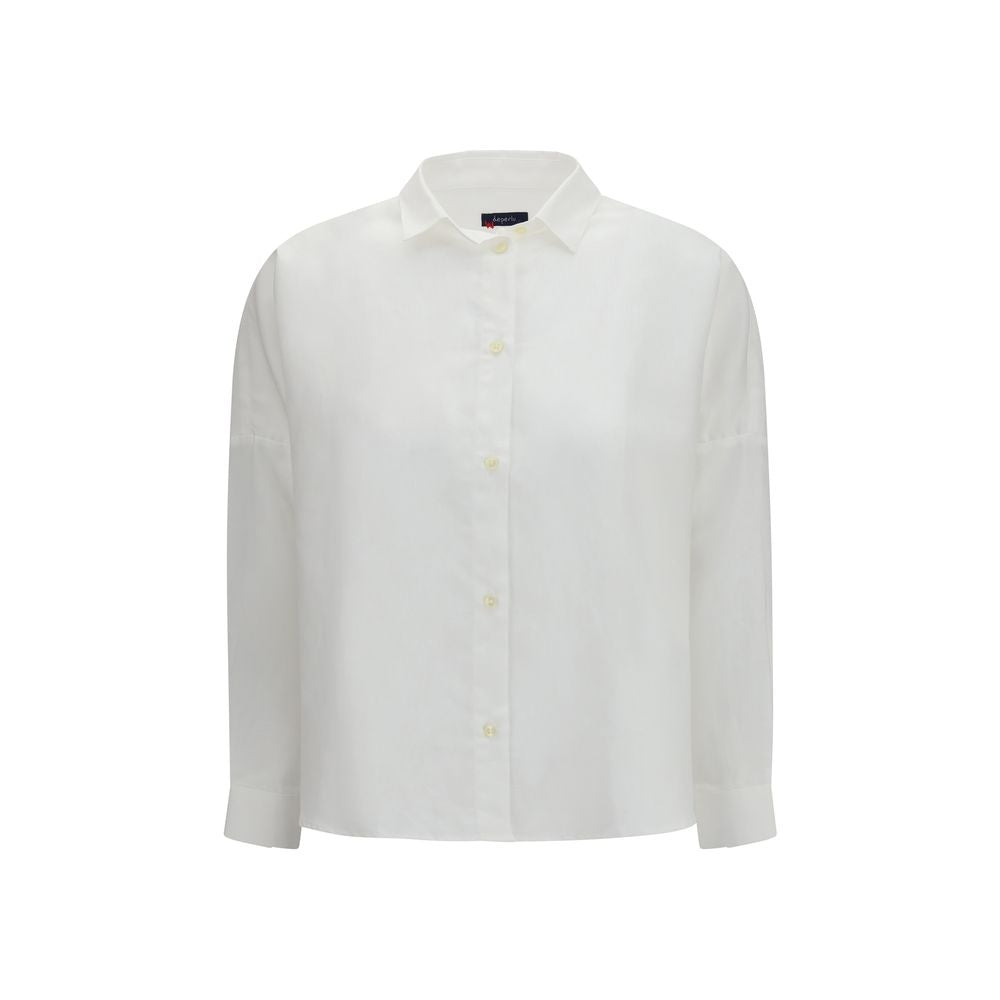 Deperlu White Linen Shirt - Essential Elegance for Women