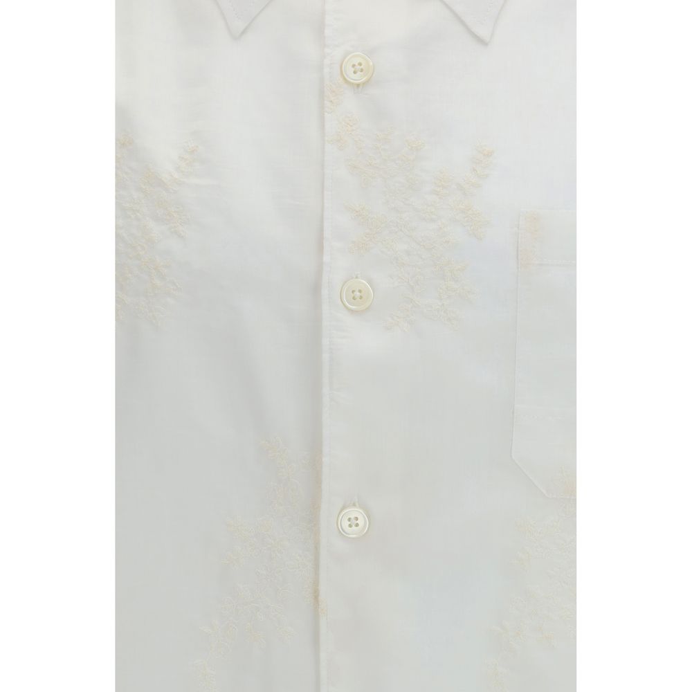 Our Legacy Vast Shirt - White Cotton Pattern Shirt for Men