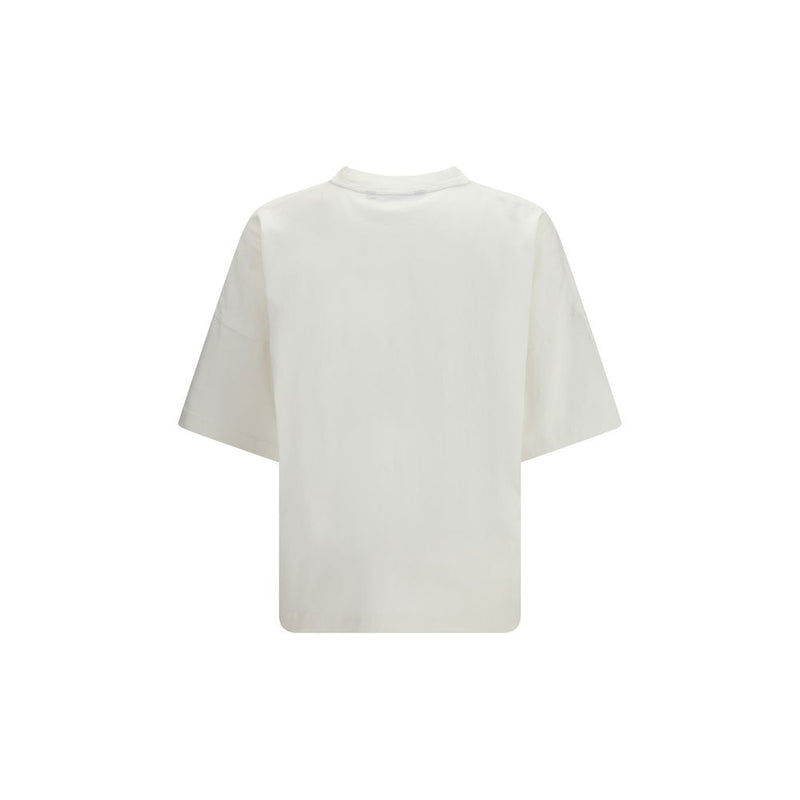 Palm Angels White Cotton T-Shirt with Bear Print