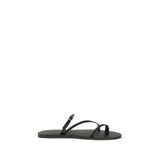 Manebi Black Calf Leather Bos Taurus Sandals