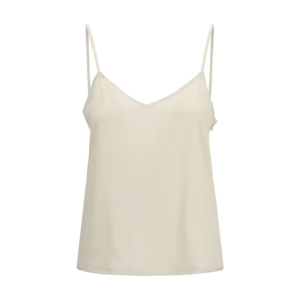 Fabiana Filippi Filo Diamante Beige Acetate Blouse