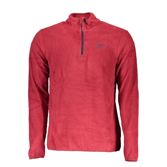 Gianmarco Venturi Rosso Polyester Men's Half-Zip Sweatshirt