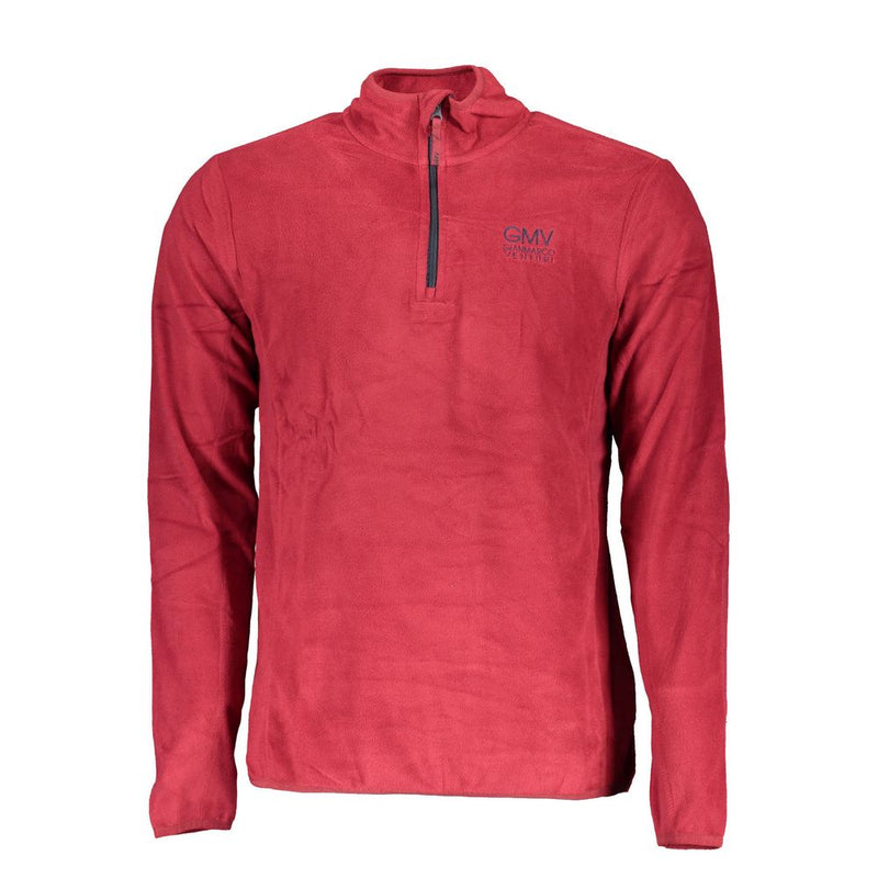 Gianmarco Venturi Rosso Polyester Men's Half-Zip Sweatshirt