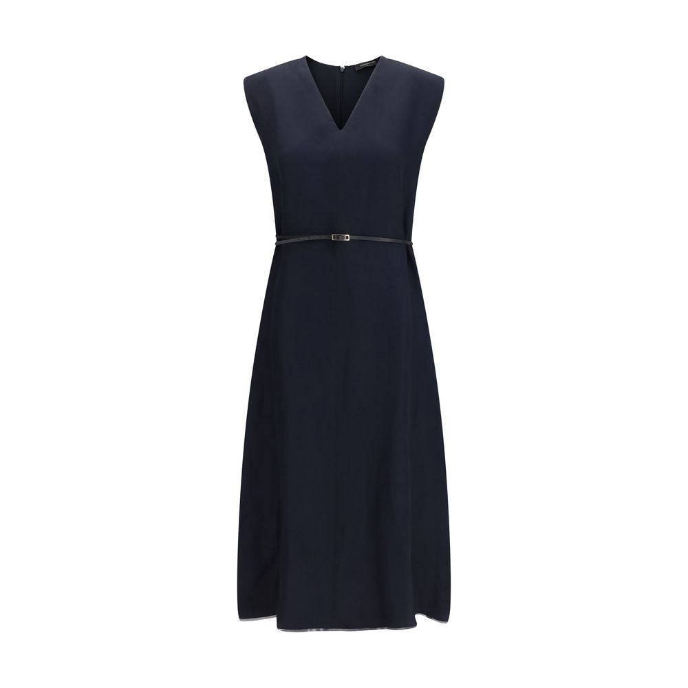 Robe longue en viscose bleue Fabiana Filippi