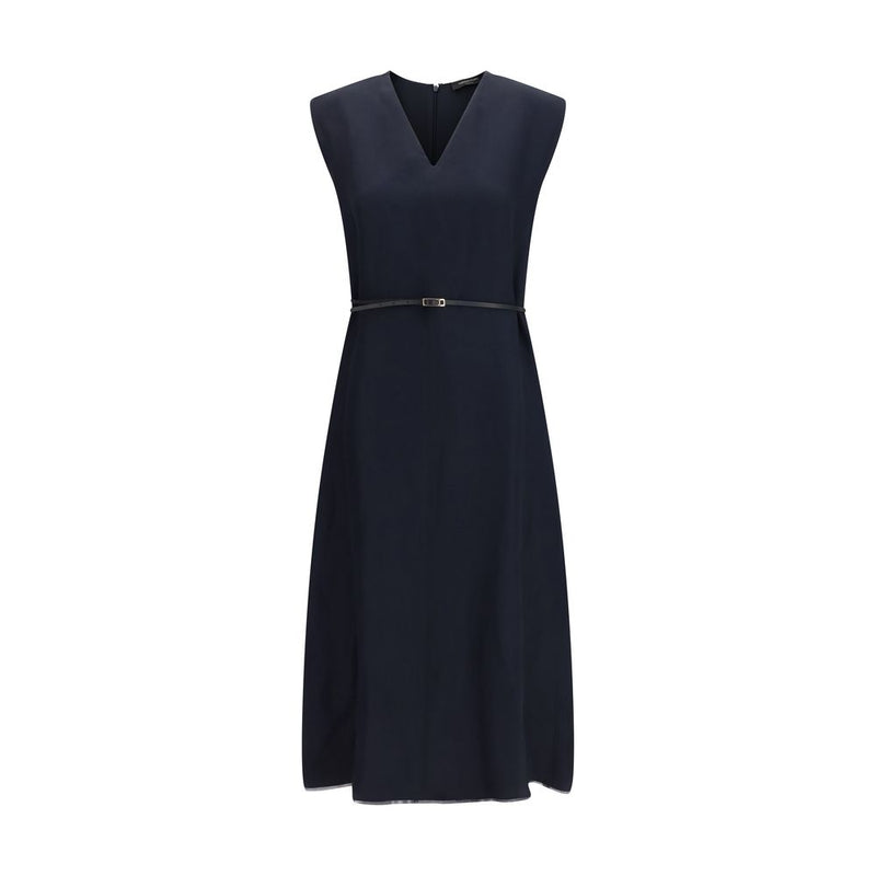 Robe longue en viscose bleue Fabiana Filippi
