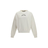 Palm Angels Beige Cotton Sweatshirt - Back Curved Logo