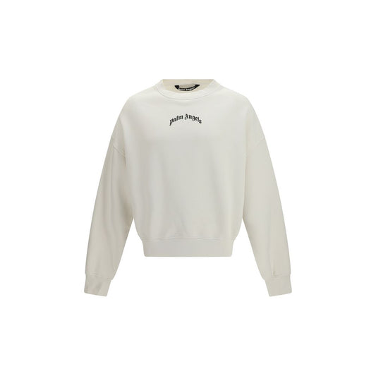 Palm Angels Beige Cotton Sweatshirt - Back Curved Logo