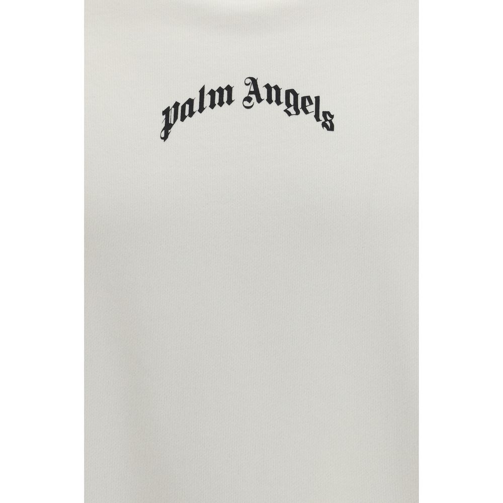 Palm Angels Beige Cotton Sweatshirt - Back Curved Logo