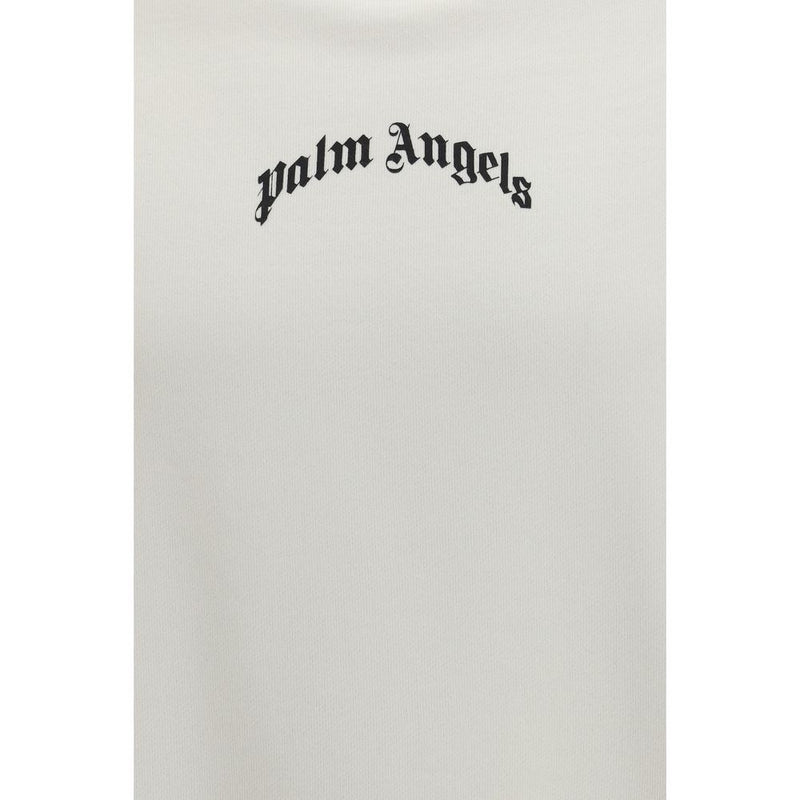 Palm Angels Beige Cotton Sweatshirt - Back Curved Logo
