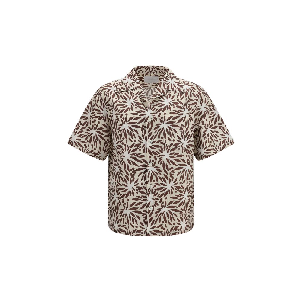 Chemise Prada en coton marron à motifs