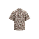 Chemise Prada en coton marron à motifs