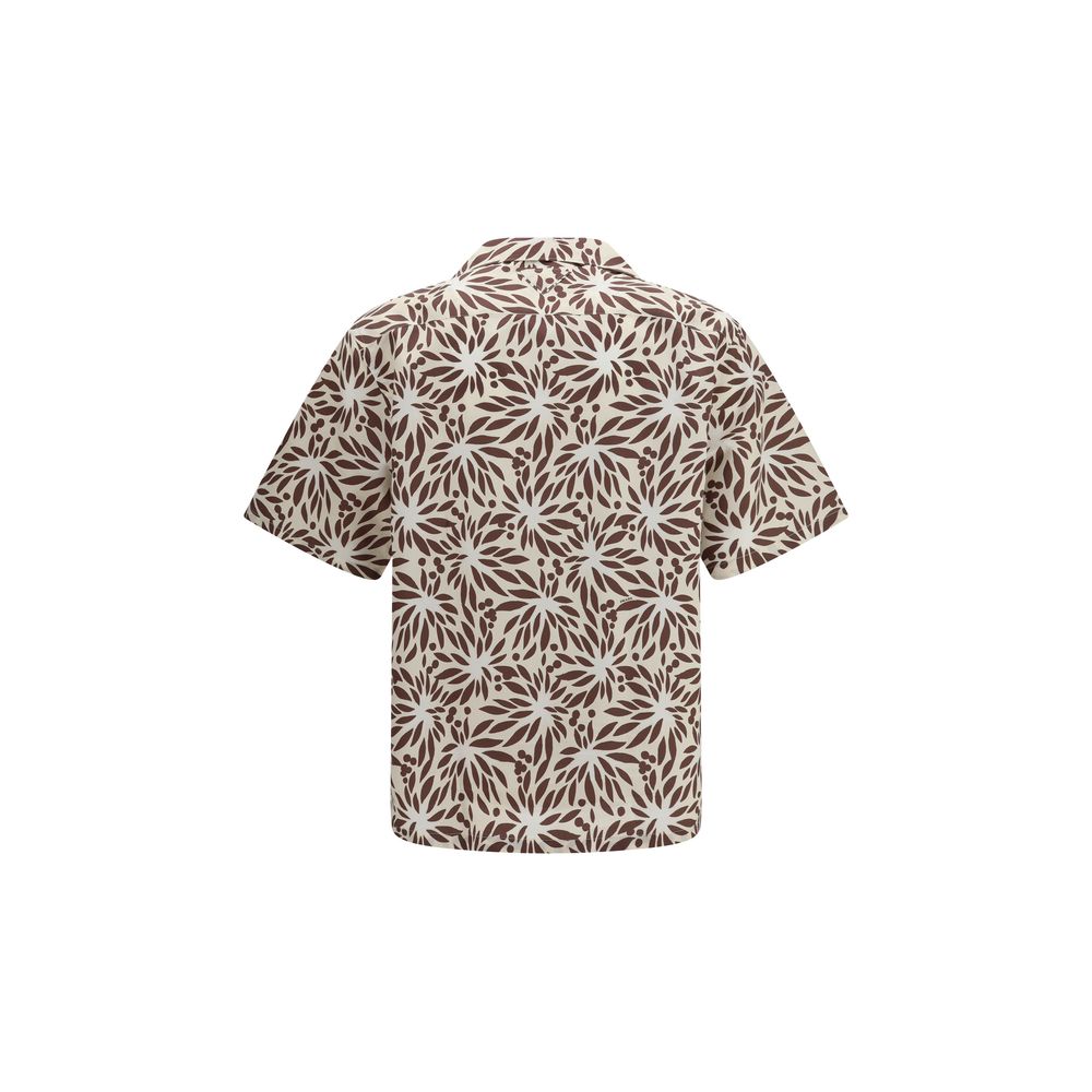 Chemise Prada en coton marron à motifs