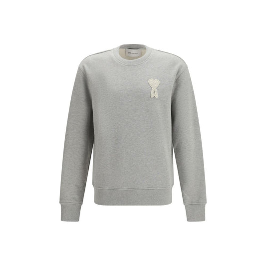 Ami Paris Gray Cotton Sweatshirt - Ami de Coeur Collection