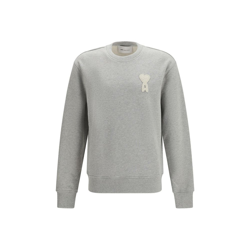 Ami Paris Gray Cotton Sweatshirt - Ami de Coeur Collection