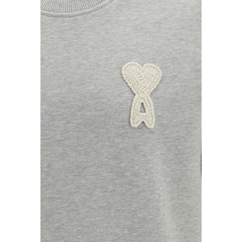 Ami Paris Gray Cotton Sweatshirt - Ami de Coeur Collection